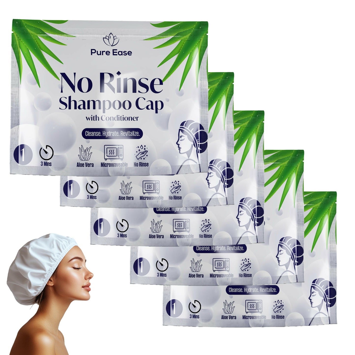 PureEase shampoo cap, no rinse hair care solution for convenient and effective cleansing
