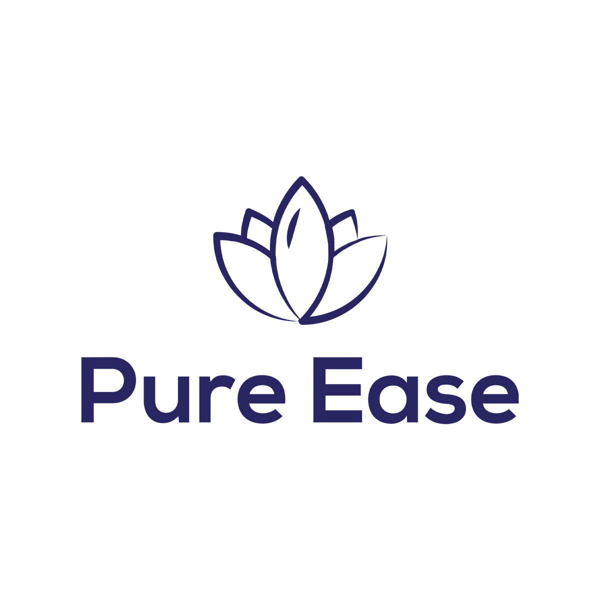 Logo of 'Pure Ease' with a stylized leaf design on a white background