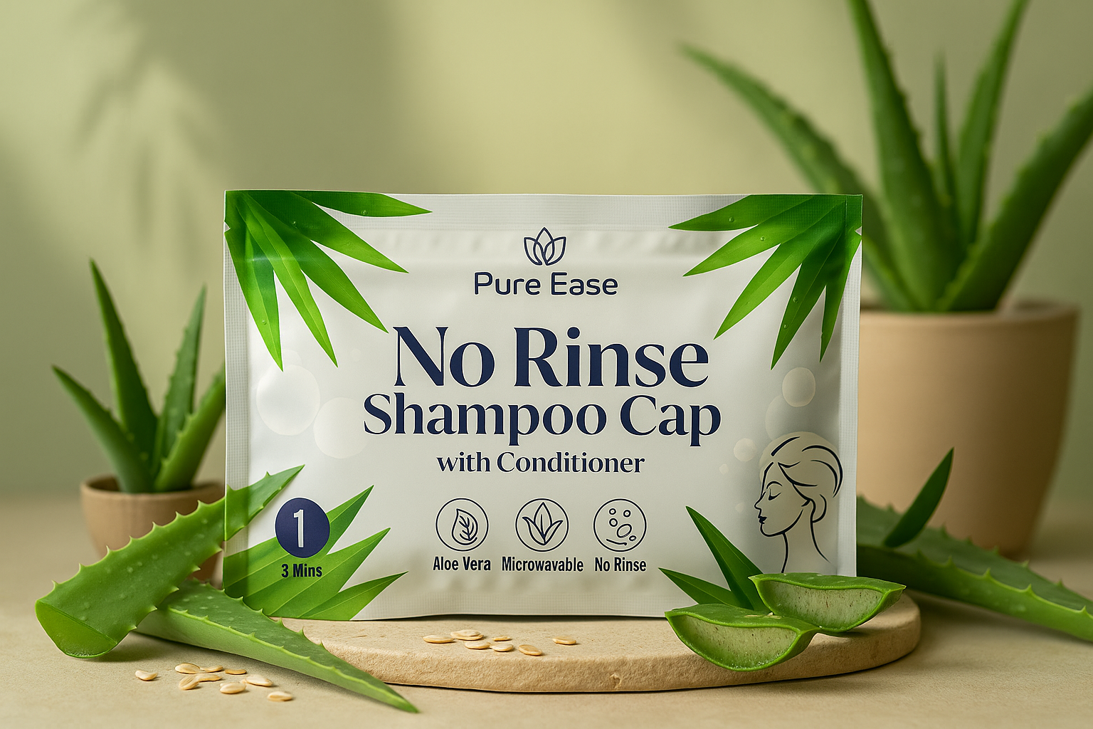 pure ease shampoo cap