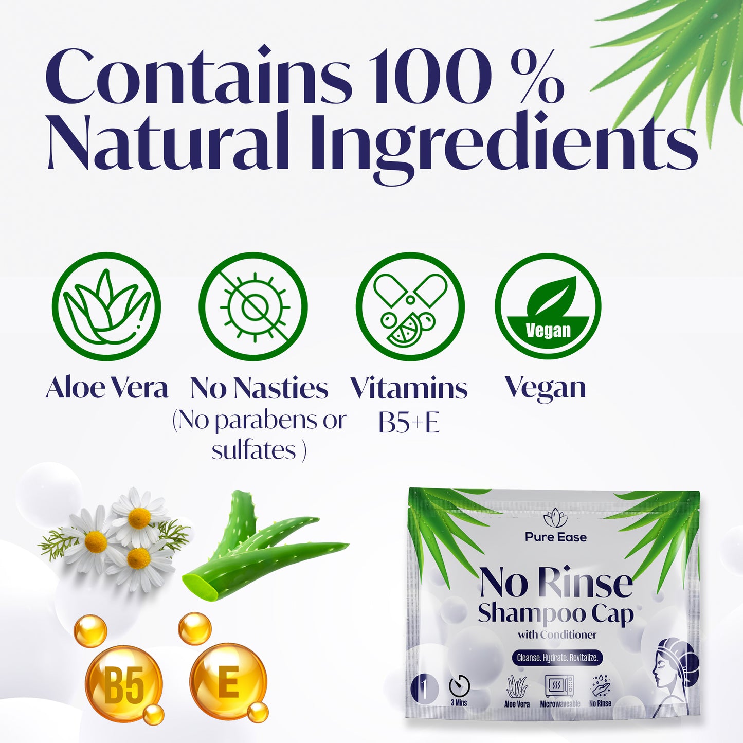 PureEase No Rinse Shampoo Cap